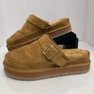 Madden Girl Graham Suede Buckle Clog Mule Tan Size 6M